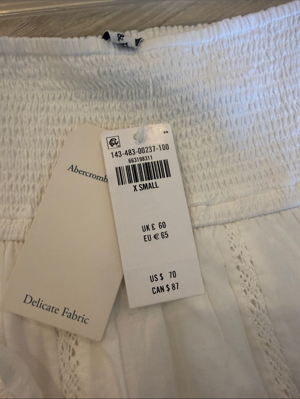 Abercrombie & Fitch White Smocked Waist Skirt - Picture 5 of 5